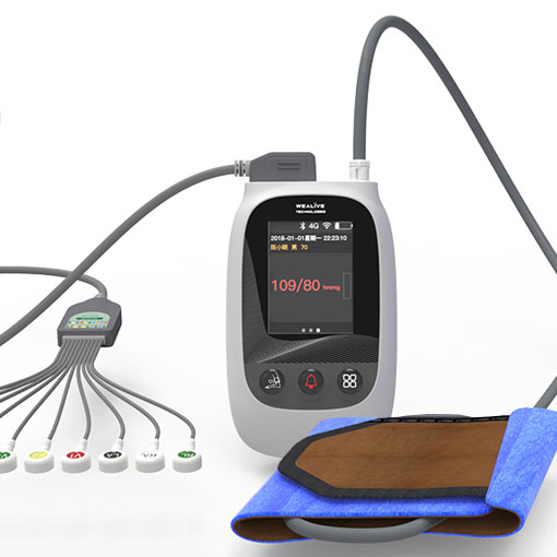 Dynamic ECG blood pressure recorder